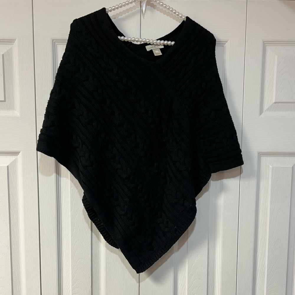 Loft Cable Knit Poncho Cable Sweater